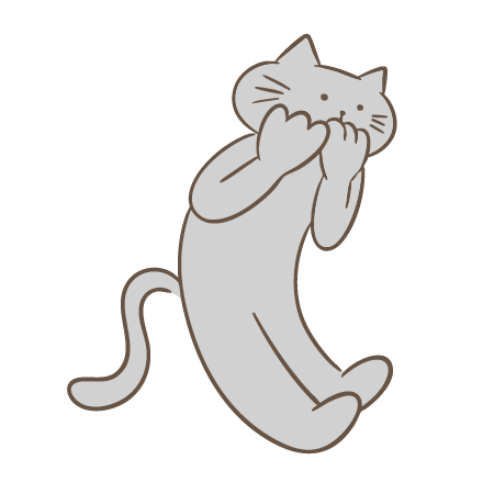 驚く猫