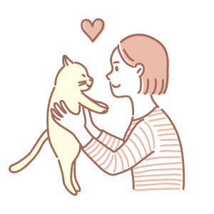 猫と女性