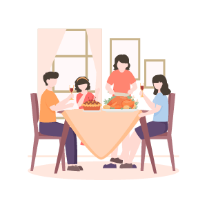 家族での食事の風景